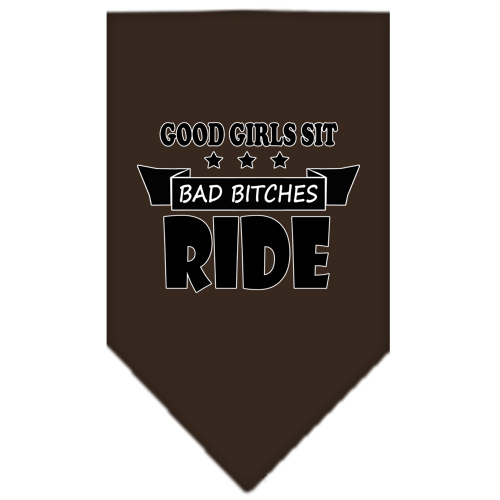 Bitches Ride Screen Print Bandana Cocoa Large